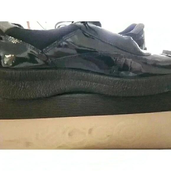 ECCO Soft Pxford Sneakers Sz US 8-8.5 (EU 41) New WithouBox Patent Leather Black - Picture 3 of 9